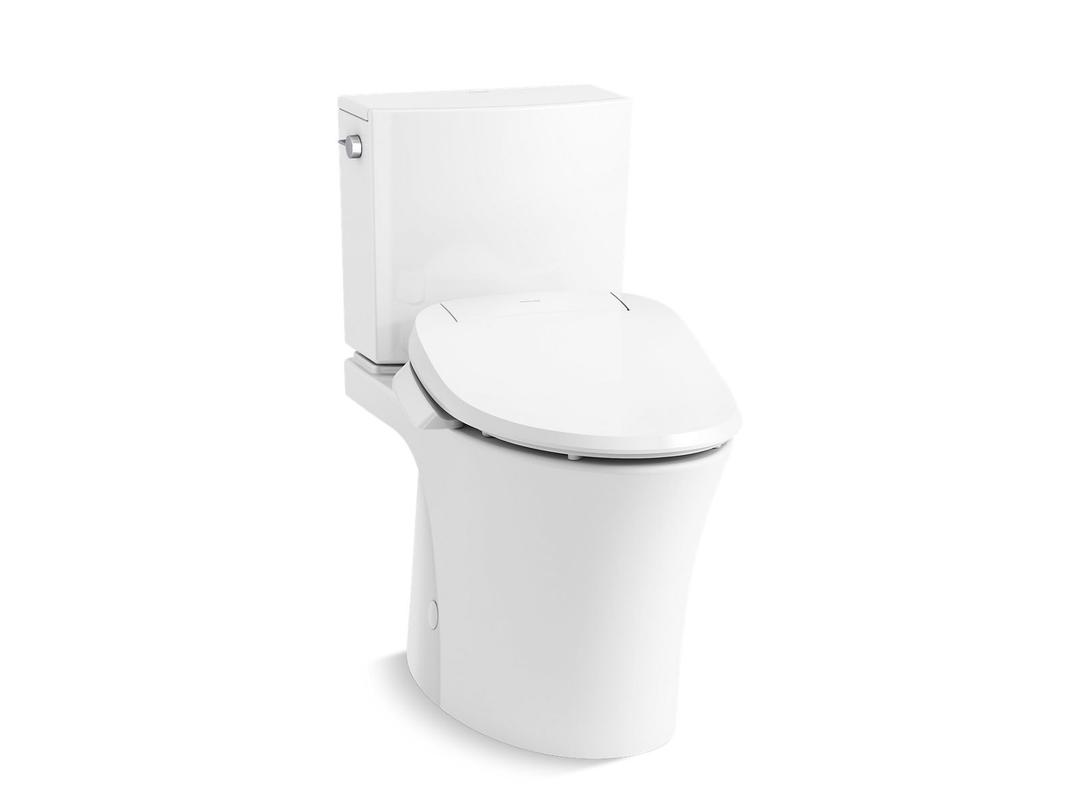 Kohler Hidden cord two-piece elongated toilet with skirted trapway, 1.28 gpf - White by Kohler