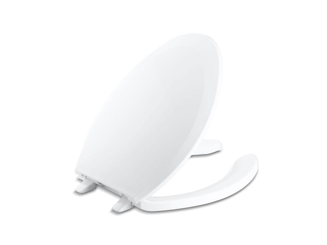 Kohler LustraE Elongated toilet seat with antimicrobial agent - White by Kohler