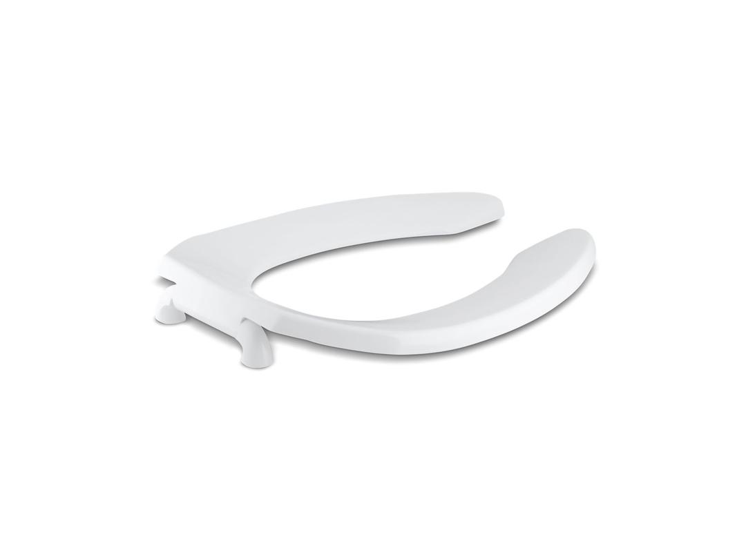 Kohler LustraE Commercial elongated toilet seat with antimicrobial agent and self-sustaining check hinge - White by Kohler