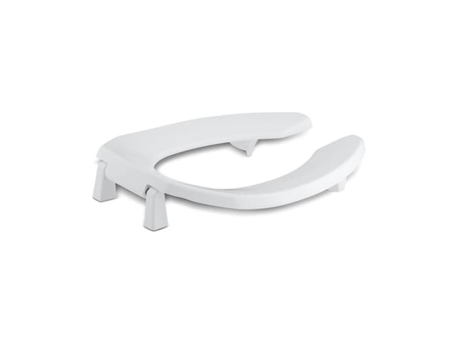 Kohler LustraE Commercial elongated toilet seat with 1'' bumpers and antimicrobial agent - White