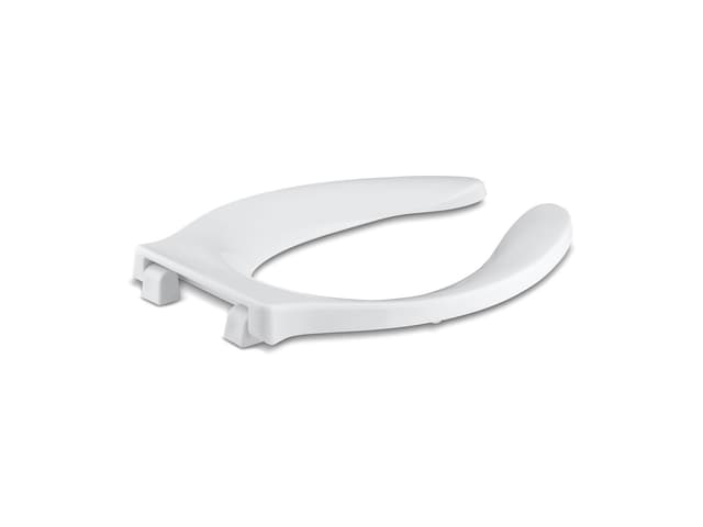 Kohler Stronghold Elongated toilet seat with integrated handle and self-sustaining check hinge - White