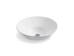 Conical Bell vessel or wall-mount bathroom sink with glazed underside - White - image 1