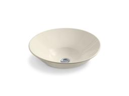 Conical Bell vessel or wall-mount bathroom sink with glazed underside - White - image 2