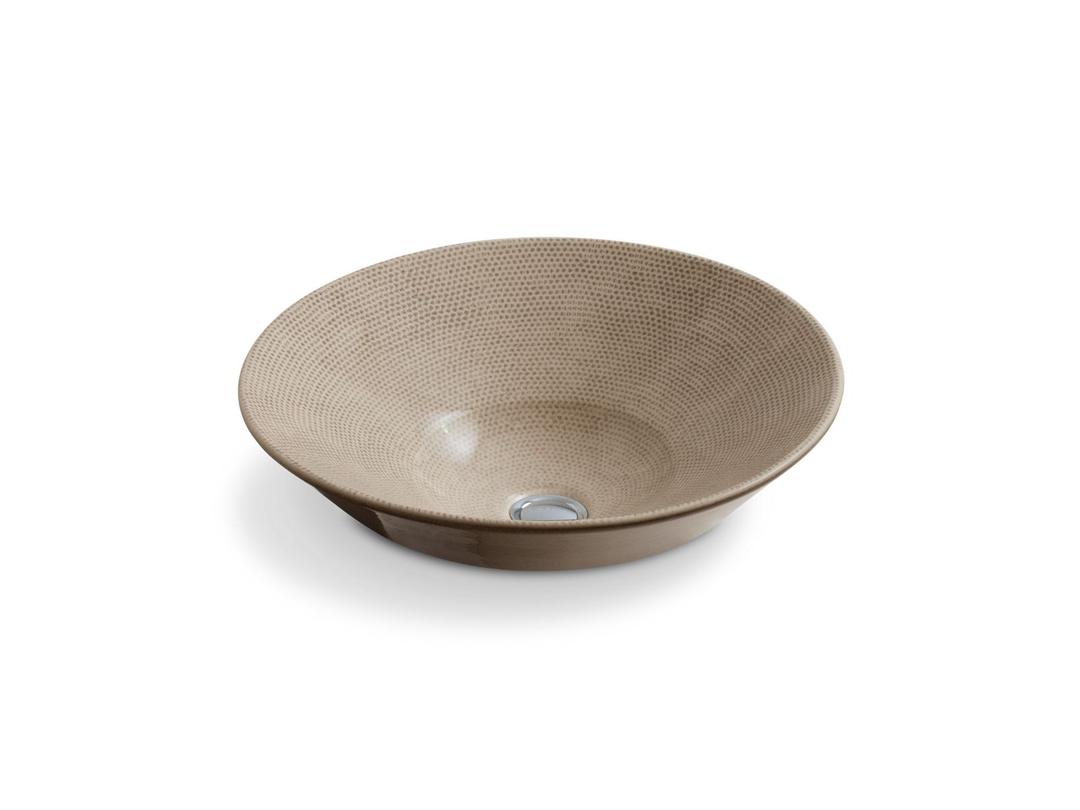 Conical Bell 16-1/4'' round vessel bathroom sink, no overflow - Boucl Tweed by Kohler