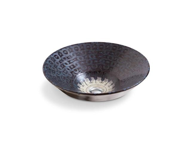 Serpentine BronzeE Conical Bell 16-1/4'' round vessel bathroom sink, no overflow - Sandbar