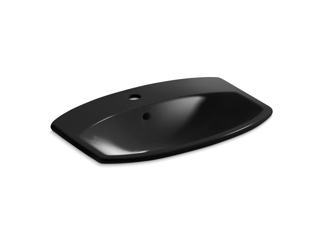Kohler Cimarron 22-3/4'' Rectangle Drop-In Bathroom Sink - Black by Kohler