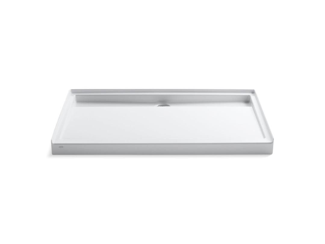 Groove 60'' x 36'' alcove shower base, center drain by Kohler