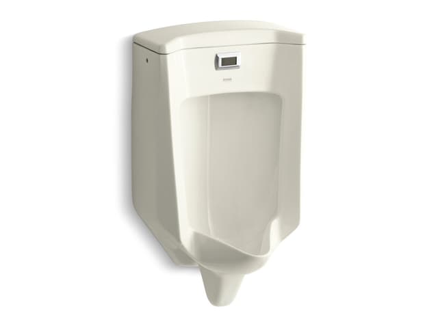 Kohler BardonE Wall-hung rear-spud touchless urinal, 0.5 gpf - Biscuit
