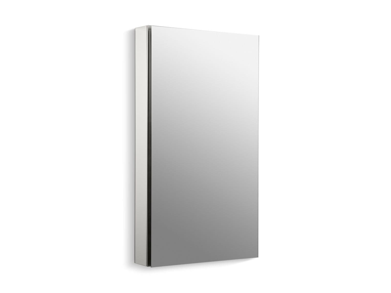 Kohler Catalan 20-1/8'' W x 36-1/8'' H aluminum single-door medicine cabinet with 107 degree hinge - Satin Anodized Aluminum by Kohler
