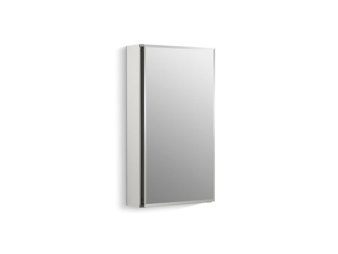 Kohler 15'' W x 26'' H aluminum single-door medicine cabinet with mirrored door, beveled edges - Not Applicable by Kohler