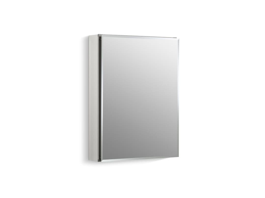 Kohler 20'' W x 26'' H aluminum single-door medicine cabinet with mirrored door, beveled edges - Not Applicable by Kohler