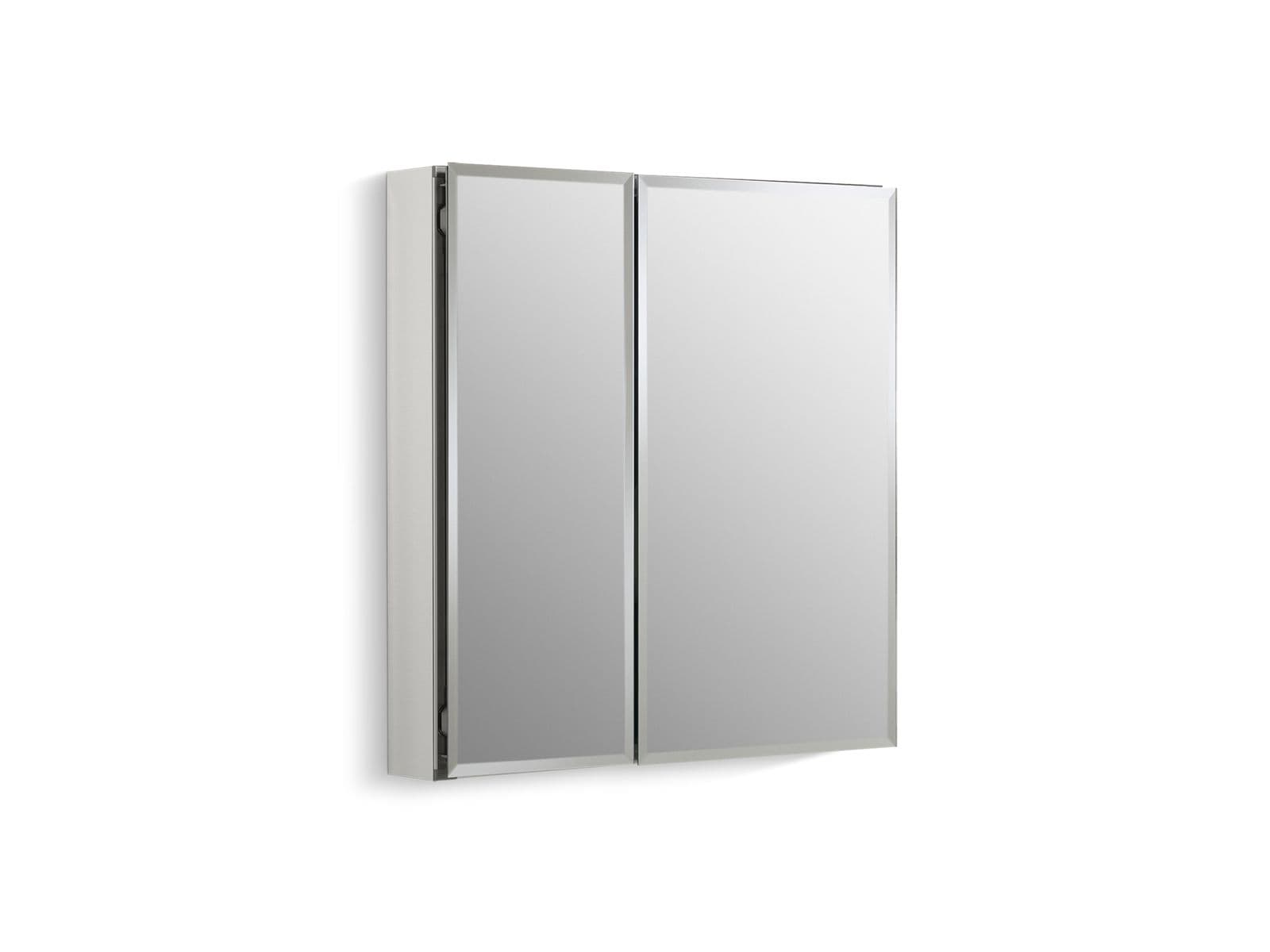 Kohler 25'' W x 26'' H aluminum two-door medicine cabinet with mirrored doors, beveled edges by Kohler