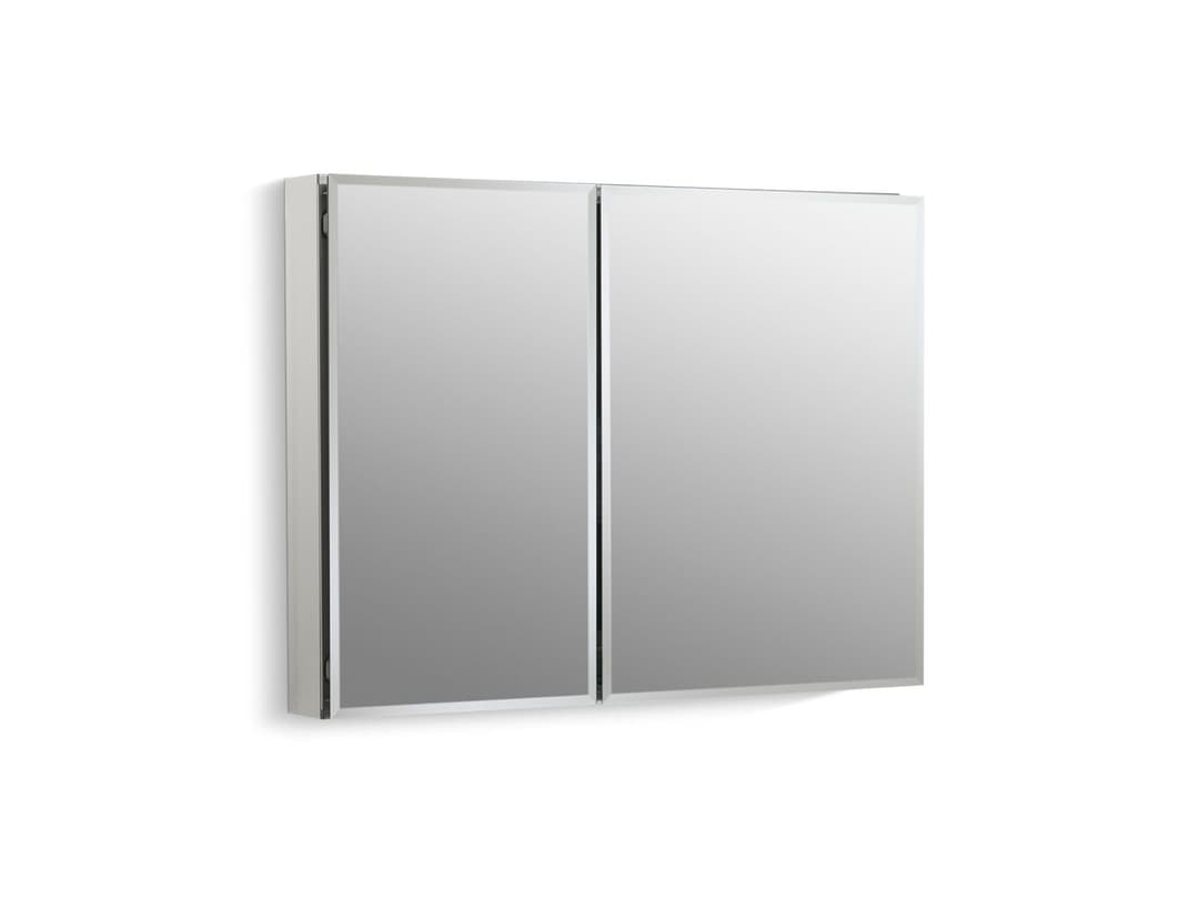 Kohler 35'' W x 26'' H aluminum two-door medicine cabinet with mirrored doors, beveled edges - Not Applicable by Kohler
