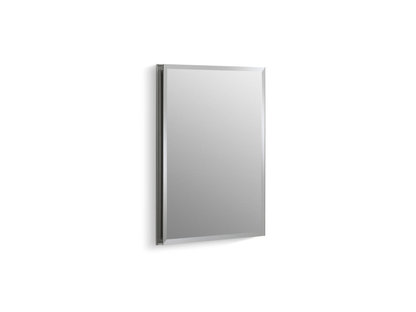 Kohler 16'' W x 20'' H aluminum single-door medicine cabinet with mirrored door, beveled edges by Kohler