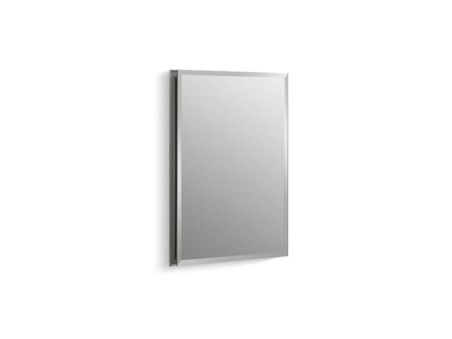 Kohler 16'' W x 20'' H aluminum single-door medicine cabinet with mirrored door, beveled edges - Not Applicable