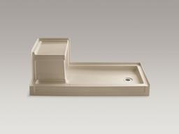 Kohler Tresham 60'' x 32'' alcove shower base, right drain - Biscuit - image 3