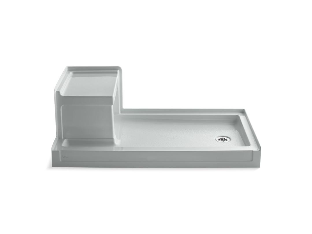 Kohler Tresham 60'' x 32'' alcove shower base, right drain - Ice Grey by Kohler
