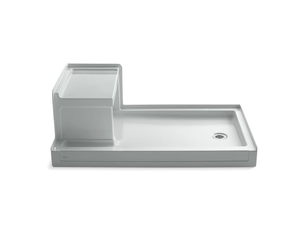 Kohler Tresham 60'' x 36'' alcove shower base, right drain - Ice Grey by Kohler