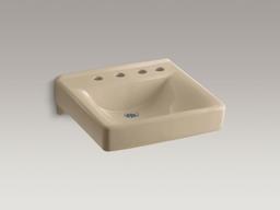 Kohler Soho 20'' x 18'' wall-mount/concealed arm carrier bathroom sink with 8'' widespread faucet holes and right-hand soap dispenser hole - White - image 2