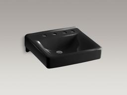 Kohler Soho 20'' x 18'' wall-mount/concealed arm carrier bathroom sink with 8'' widespread faucet holes and right-hand soap dispenser hole - White - image 4