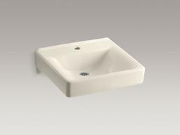 Kohler Soho 20'' x 18'' wall-mount/concealed arm carrier bathroom sink with single faucet hole - White - image 3