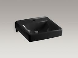 Kohler Soho 20'' x 18'' wall-mount/concealed arm carrier bathroom sink with single faucet hole - White - image 4