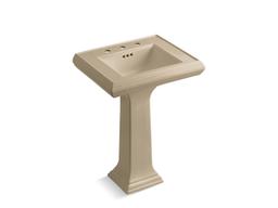 Kohler Memoirs Classic Classic 24'' pedestal bathroom sink with 8'' widespread faucet holes - Almond - image 2