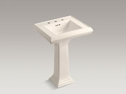 Kohler Memoirs Classic Classic 24'' pedestal bathroom sink with 8'' widespread faucet holes - Almond - image 3