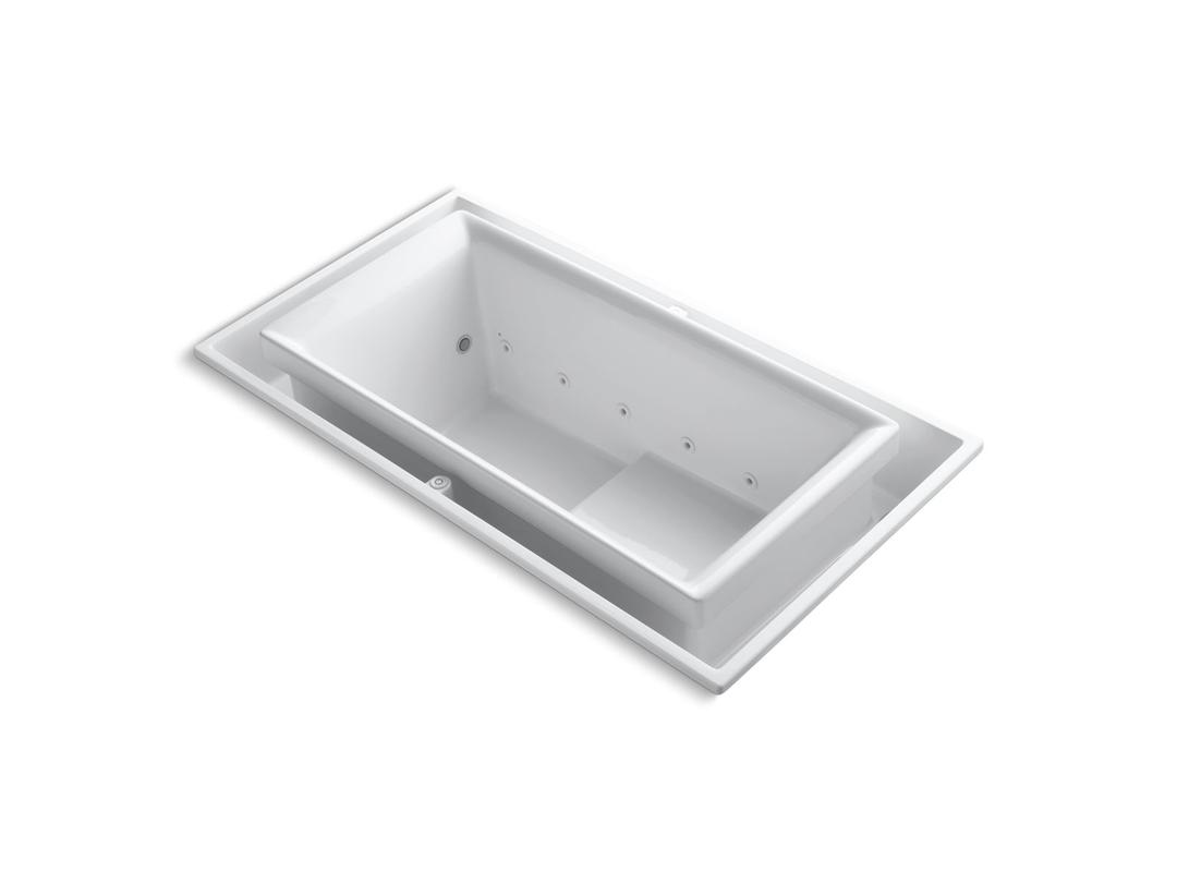 Kohler sok 63'' x 31-1/2'' drop-in Effervescence bath with chromatherapy and right-hand drain - White by Kohler
