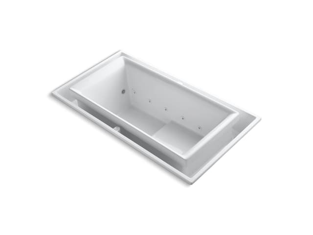 Kohler sok 63'' x 31-1/2'' drop-in Effervescence bath with chromatherapy and right-hand drain - White
