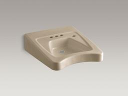 Kohler MorningsideE 20'' x 27'' wall-mount/concealed arm carrier wheelchair bathroom sink with 4'' centerset faucet holes and right-hand soap dispenser hole - White - image 2