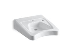 Kohler MorningsideE 20'' x 27'' wall-mount/concealed arm carrier wheelchair bathroom sink with single faucet hole and right-hand soap dispenser hole - White - image 1