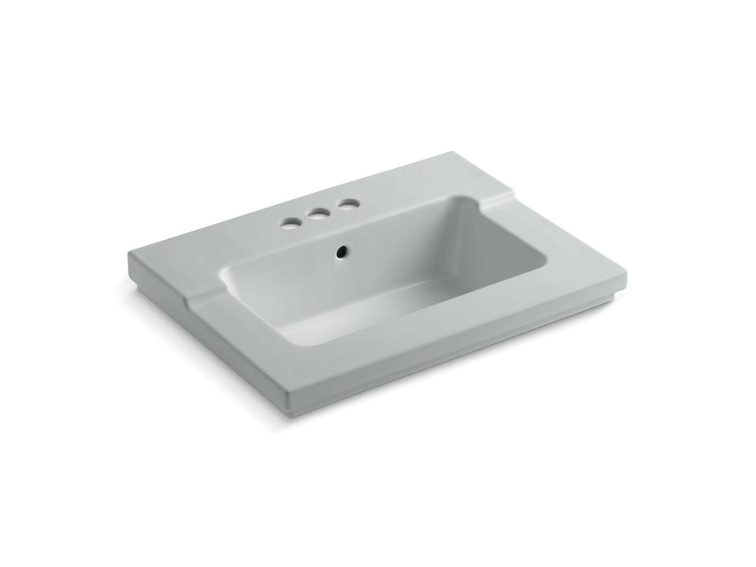 Kohler Tresham vanity-top bathroom sink with 4'' centerset faucet holes - Ice Grey by Kohler