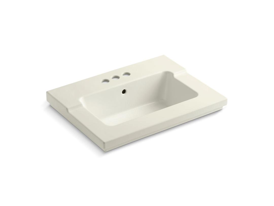 Kohler Tresham vanity-top bathroom sink with 4'' centerset faucet holes - Biscuit by Kohler