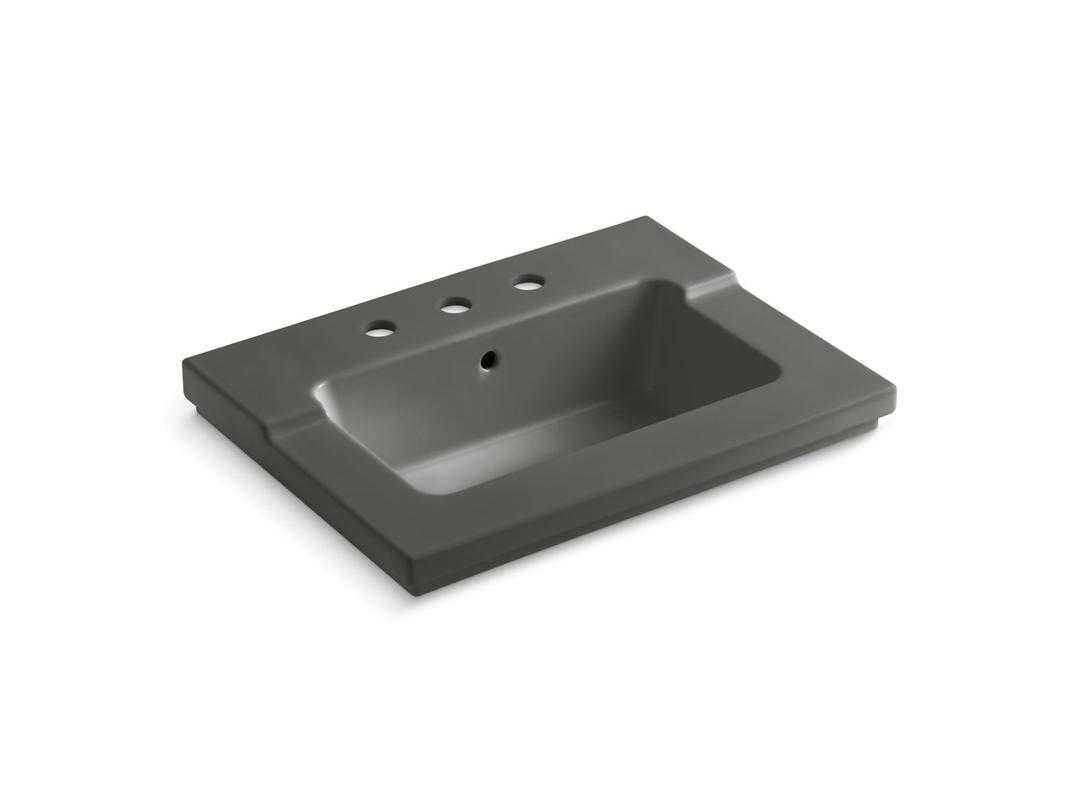 Kohler Tresham vanity-top bathroom sink with 8'' widespread faucet holes - Thunder Grey by Kohler