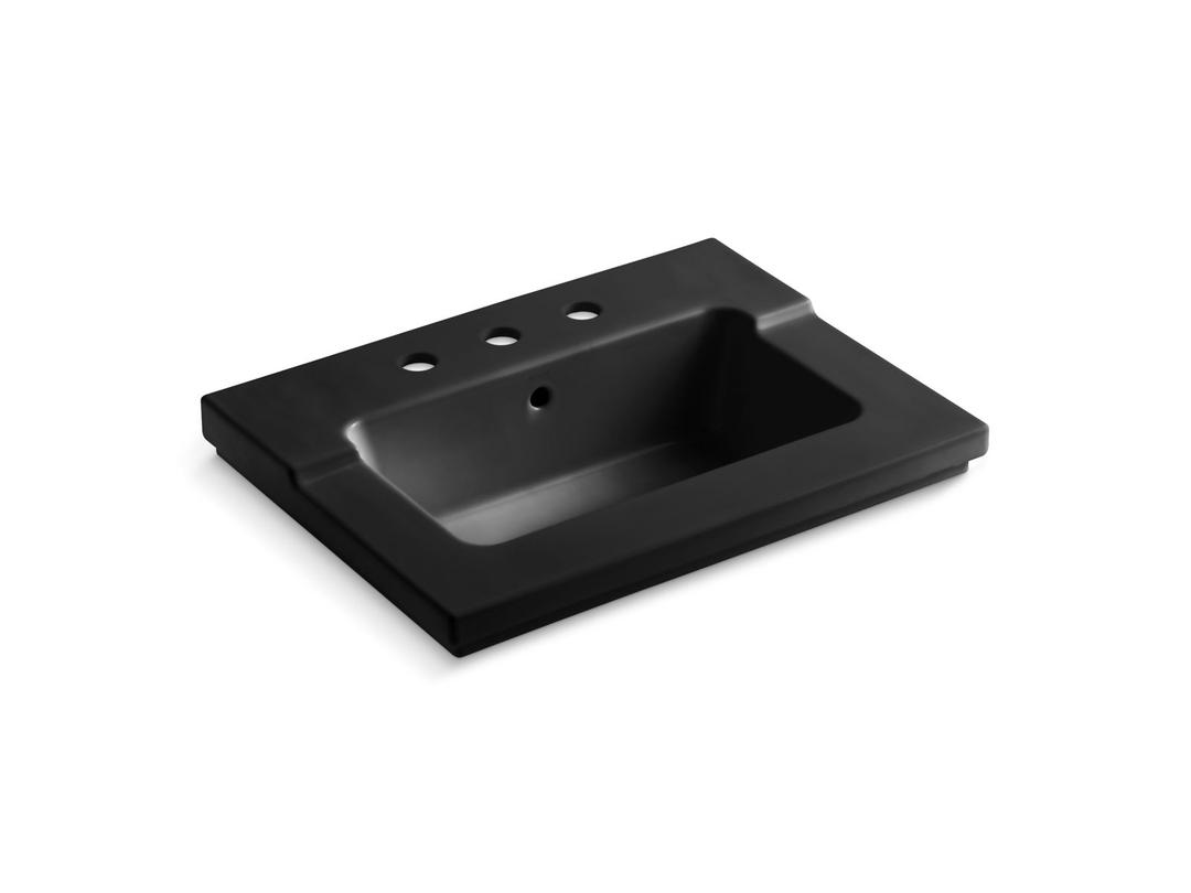 Kohler Tresham Vanity-Top Bathroom Sink With 8'' Widespread Faucet Holes - Black by Kohler