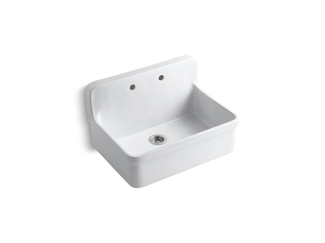 Kohler GilfordE 30'' top-/wall-mount single-bowl farmhouse kitchen sink - White by Kohler