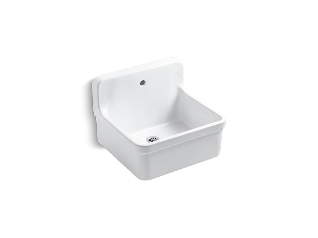 Kohler GilfordE 24'' x 22'' bracket-mount scrub-up/plaster sink with single faucet hole - White by Kohler