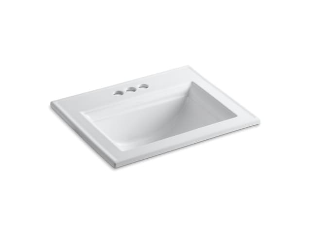 Kohler Memoirs Stately 22-3/4'' rectangular drop-in bathroom sink - White