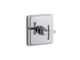 Kohler Pinstripe Pure Rite-Temp valve trim with cross handle - Polished Chrome - image 1