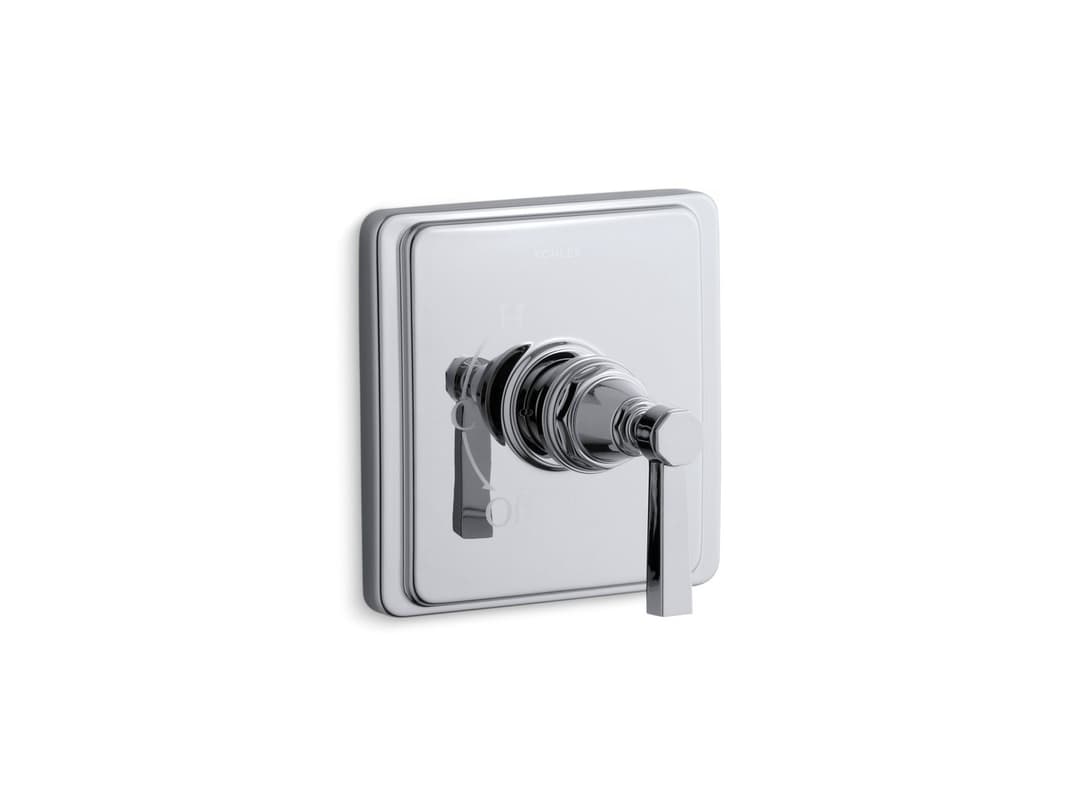 Kohler Pinstripe Pure Rite-Temp valve trim with lever handle - Polished Chrome by Kohler