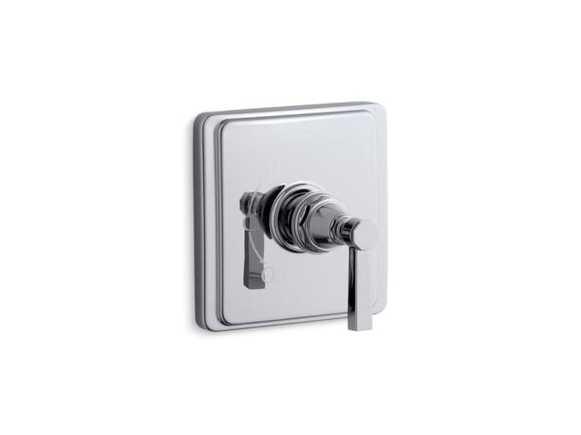 Kohler Pinstripe Pure Rite-Temp valve trim with lever handle - Polished Chrome