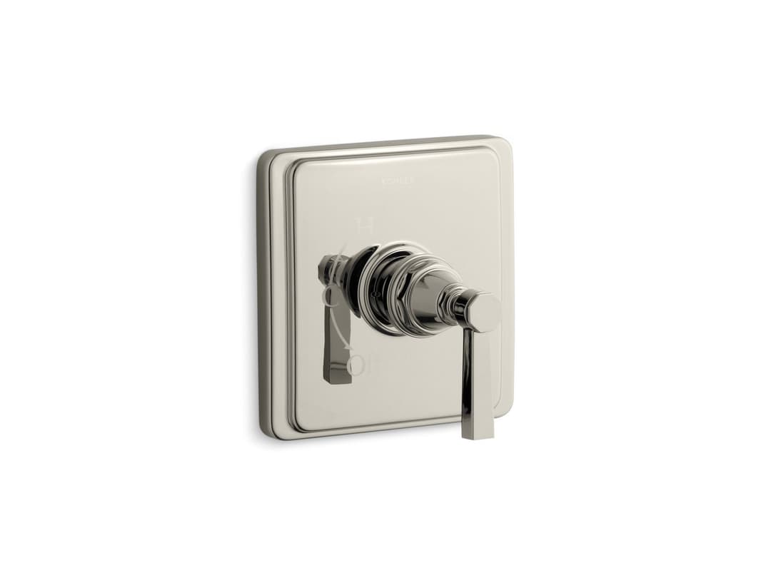 Kohler Pinstripe Pure Rite-Temp valve trim with lever handle - Vibrant Polished Nickel by Kohler