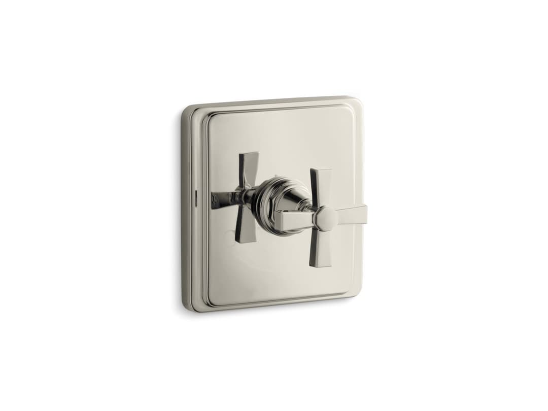 Kohler Pinstripe Pure MasterShower temperature control valve trim with Lever handle - Vibrant Polished Nickel by Kohler