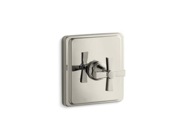 Kohler Pinstripe Pure MasterShower temperature control valve trim with Lever handle - Vibrant Polished Nickel