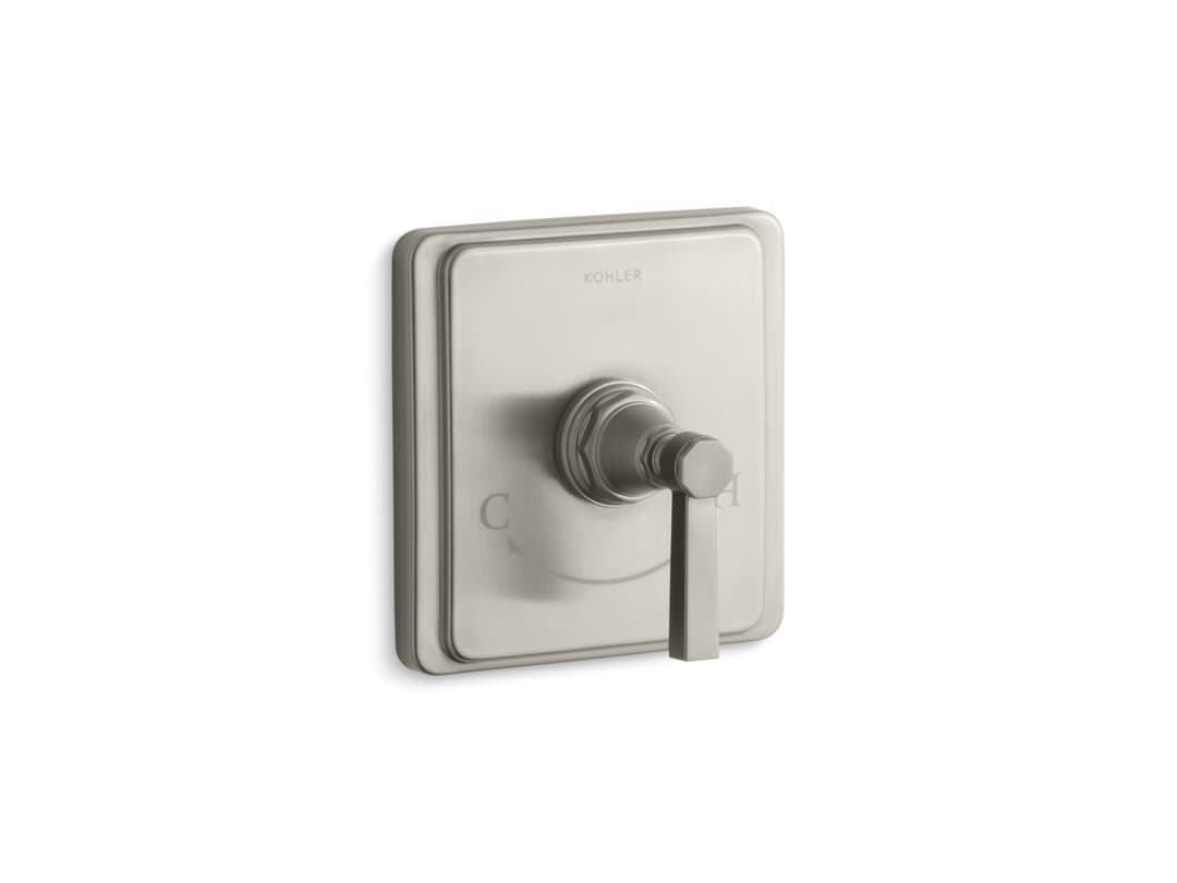 Kohler Pinstripe MasterShower temperature control valve trim with Lever handle - Vibrant Brushed Nickel by Kohler