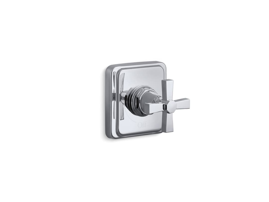 Kohler Pinstripe Pure MasterShower volume control valve trim with cross handle - Polished Chrome by Kohler