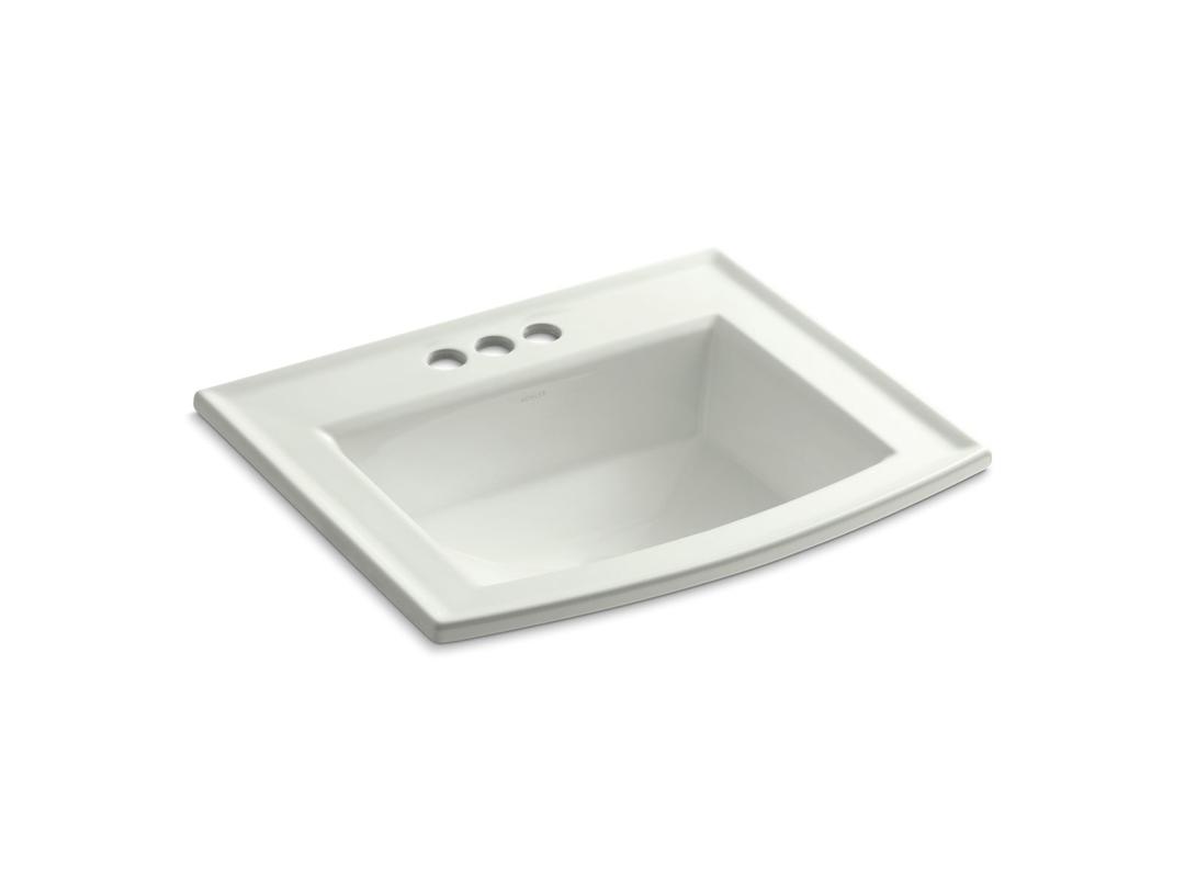 Archer Drop-in bathroom sink with 4'' centerset faucet holes by Kohler