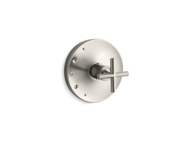 Kohler Purist Rite-Temp valve trim with cross handle - Vibrant Brushed Nickel
