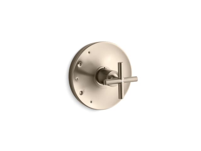 Kohler Purist Rite-Temp valve trim with cross handle - Vibrant Brushed Bronze